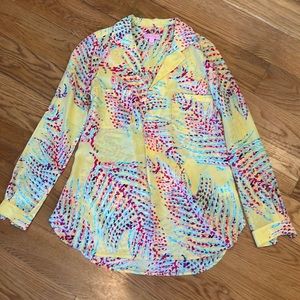 Lilly Pulitzer Silk Starfish Boston blouse